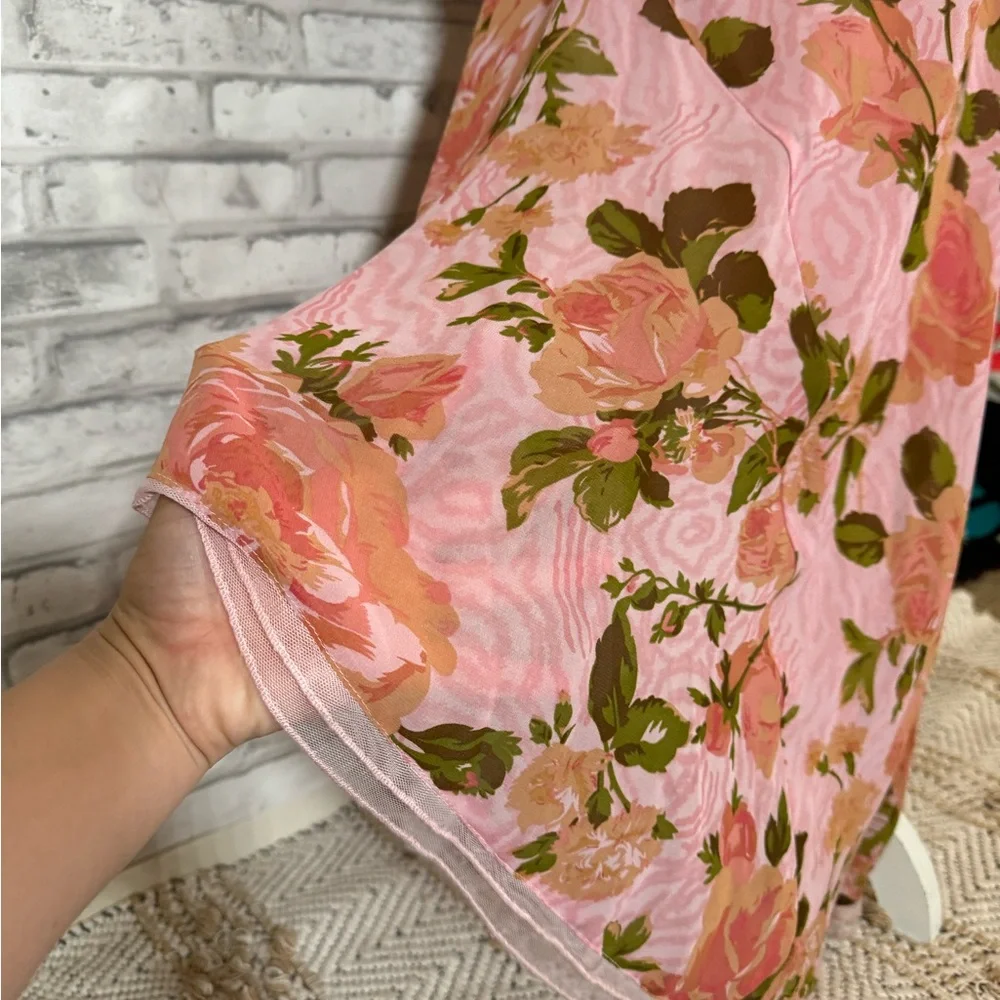 Betsey Johnson Vintage 90s Floral Rose Tori Pink Slip Dress Urban Outfit… - Picture 15 of 16